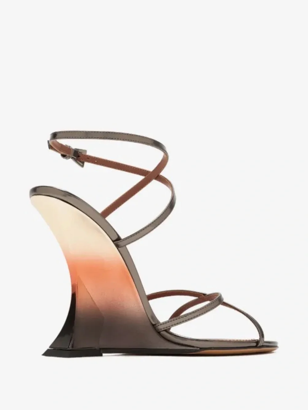 Paris Texas Ombre Wedge Sandal - Brown/Orange